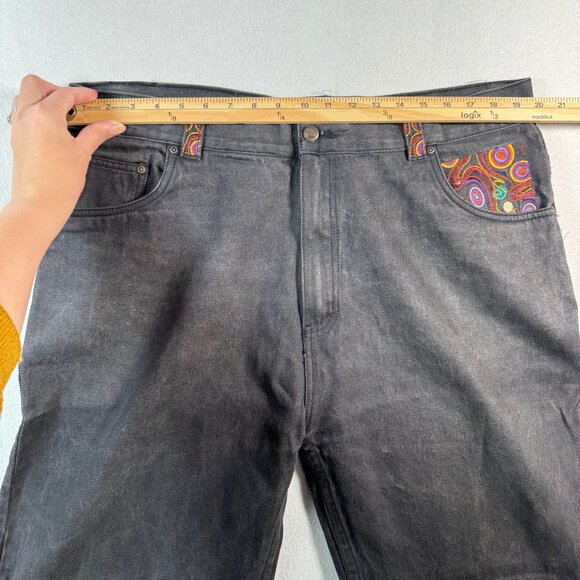 P Miller Jeans Mens Black 40 Straight Leg High Rise Dark Wash - Picture 6 of 14